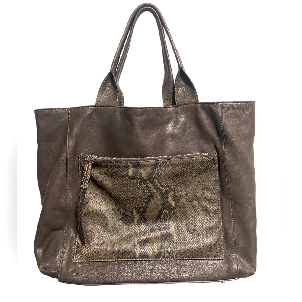 Abro Hobo 100% Italian leather big wood, large